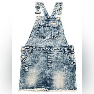 Girls Denim Overall Skirt Dress Jumper